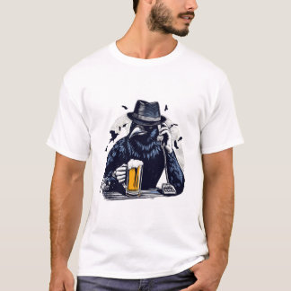 T-shirt Conception de l'art du téléphone de Beer Crow