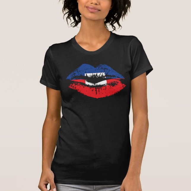 T-shirt Conception de lèvres du Haïti pour des femmes (Devant)