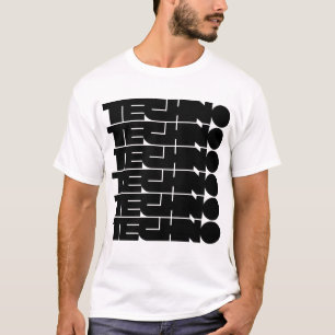 T-shirt conception de logo typographique gras Techno