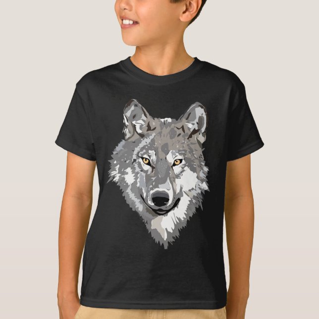 T-shirt Conception de loup gris (Devant)