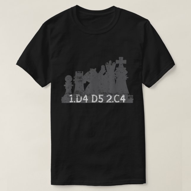 T-shirt Conception de l'ouverture d'échecs du Gambit de la (Design devant)