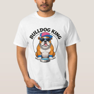 T-shirt Conception de lunettes de soleil Bulldog King Cool