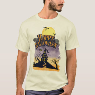 T-shirt Conception de maison hantée au coucher du soleil v