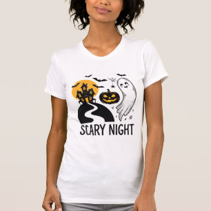 T-shirt Conception de maison hantée Halloween de nuit effr