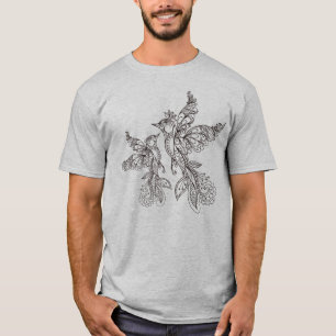 T-shirt Conception de mandala orné exotique d'oiseaux