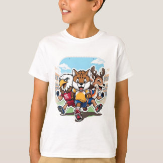 T-shirt Conception de mascotte de dessin animé d'équipe de