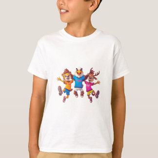 T-shirt Conception de mascotte de dessin animé d'équipe de