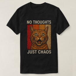 T-shirt Conception de mème de chat orange Chaos sans pensé