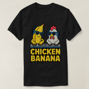 T-shirt Conception de mème de DJ drôle de banane de poulet