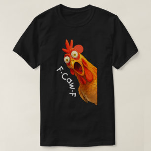 T-shirt Conception de mème de poulet drôle F-Caw-F