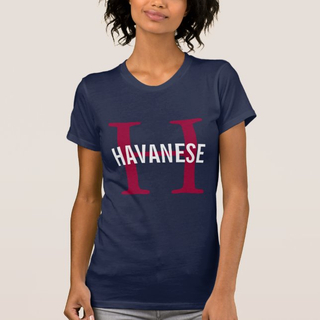 T-shirt Conception de monogramme de race de Havanese (Devant)