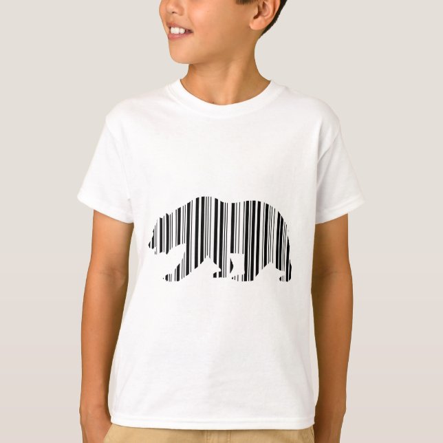 T-shirt Conception de motif de code-barres de l'OURS DORÉ  (Devant)