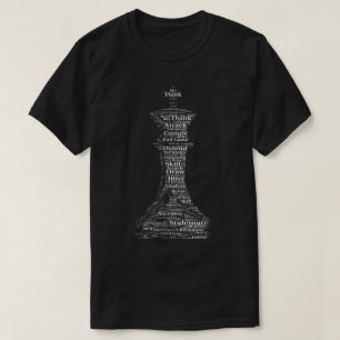 T-shirt Conception de mots d'art Roi d'échecs