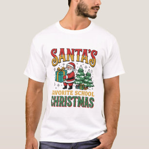 T-shirt Conception de Noël de l'école préférée du Père Noë