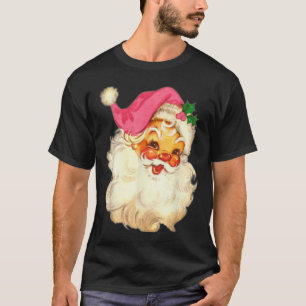 T-shirt Conception de Noël rose de Père Noël rose vintage 