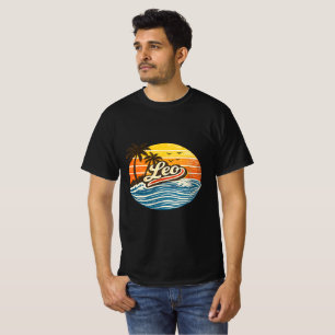 T-shirt Conception de nom Sunset Retro Leo