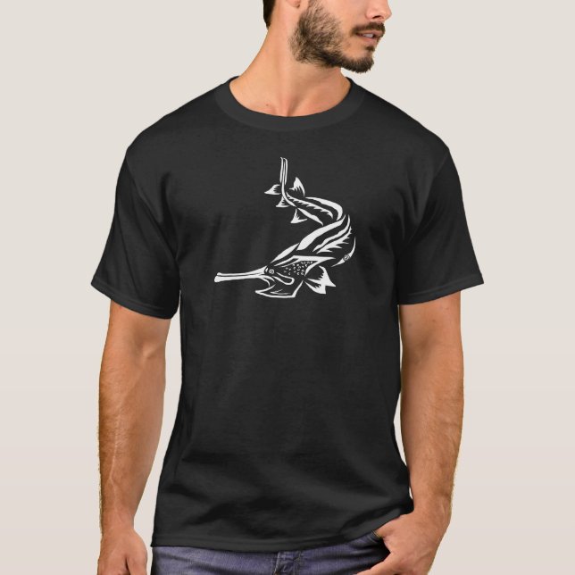 T-shirt Conception de Paddlefish et d'estrade (Devant)