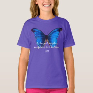 T-shirt Conception de papillon avec le vers de bible
