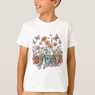 T-shirt Conception de papillons de jardin d'école vintage