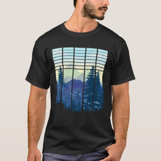 T-shirt Conception de paysage, Montagne, Nature, Arbres et