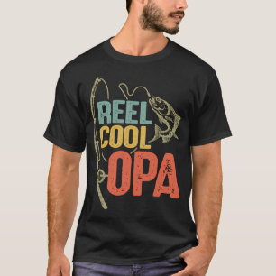 T-shirt Conception de pêche drôle Vieille bobine Cool Opa
