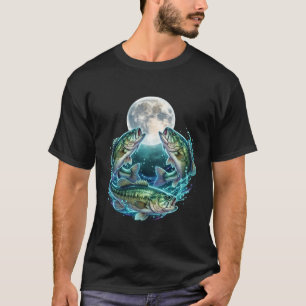 T-shirt Conception de pêcheur de Bluegill Lune hurlante Vi