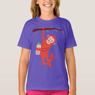 T-shirt Conception de petit singe mignon