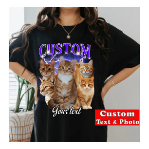 T-shirt Conception de photo personnalisée de chat roux et