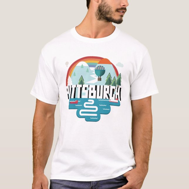 T-shirt Conception de Pittsburgh, paysage urbain de la (Devant)