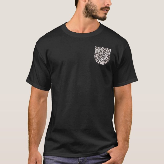 T-shirt Conception de poche à impression léopard pour un c (Devant)