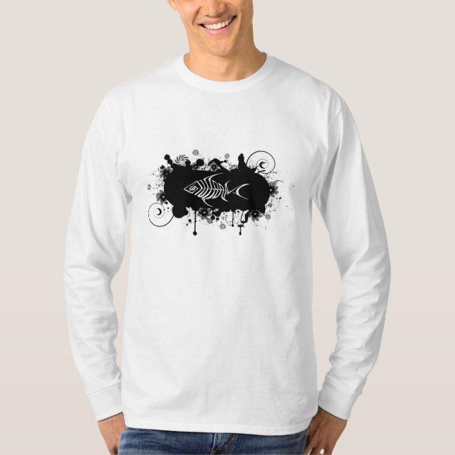 T-shirt Conception de poissons dans la conception fraîche (Devant)