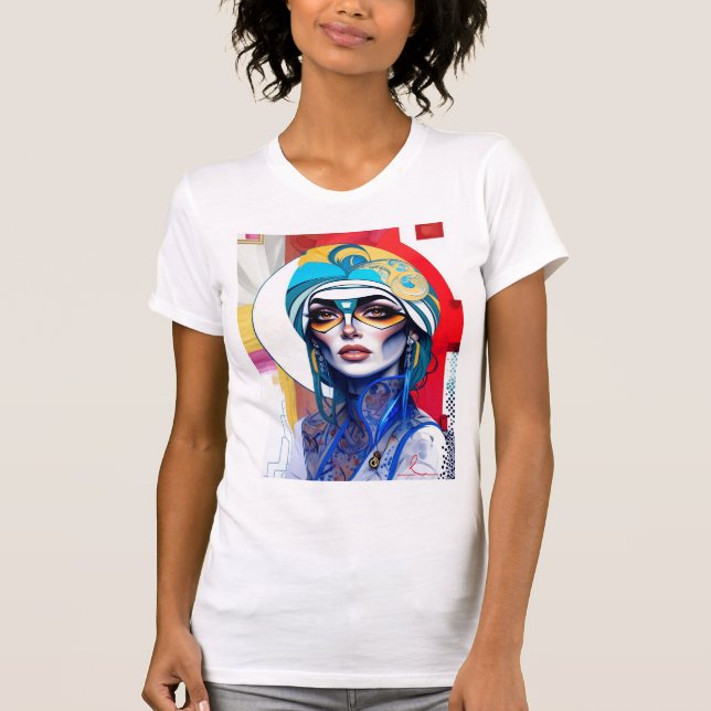 T-shirt Conception de portrait Abstrait (Devant)