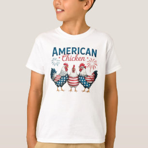 T-shirt Conception de poulet américain patriotique du 4 ju