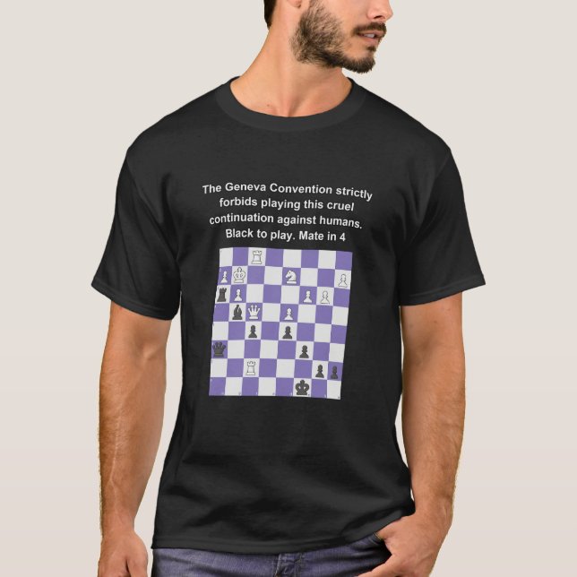 T-shirt conception de problème d'échecs (Devant)