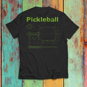 T-shirt Conception de raquette de Pickleball Blueprint  Fu