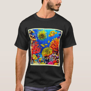 T-shirt Conception de récif corallien coloré