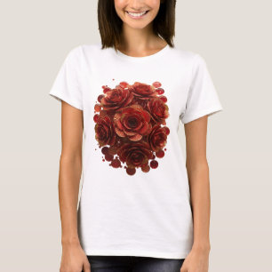 T-shirt Conception de roses rouges et de bulles de verre e