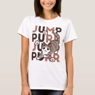 T-shirt Conception de saut de chat - Artwork de purr de sa