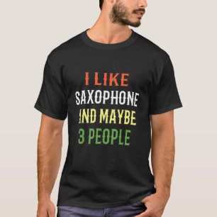 T-shirt Conception de saxophone rétro J'aime le saxophone