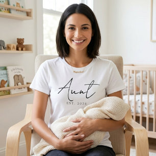 T-shirt Conception de script de famille simple de tante cl
