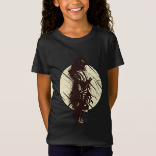 T-Shirt Conception de silhouette de guerrier samouraï supe