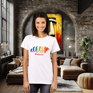 T-shirt Conception de silhouette de motard évolution de mo