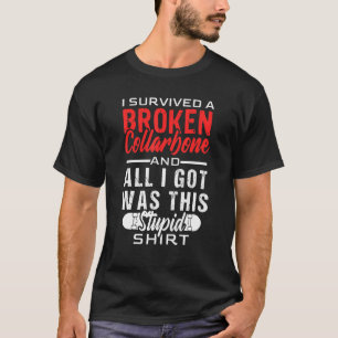 T-shirt Conception De Skateboard Broken Collarbone Pour Pa