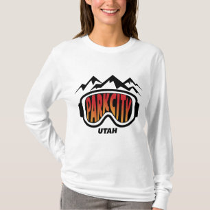 T-shirt Conception de ski de Park City Utah sur la longue