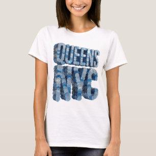 T-shirt Conception de slogan Artistic Blue QUEENS NYC