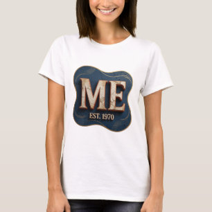 T-shirt Conception de slogan ME EST 1970 en or ludique