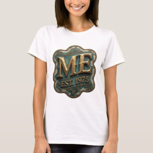 T-shirt Conception de slogan ME EST 1975 en or propre