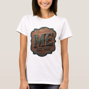 T-shirt Conception de slogan ME EST 1993 en or frappant