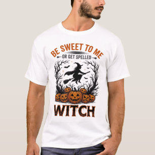 T-shirt Conception de sorcière d'Halloween Sois doux ou so