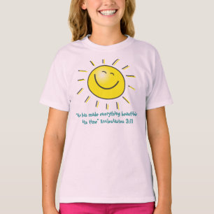T-shirt Conception de sourire du soleil avec le vers de